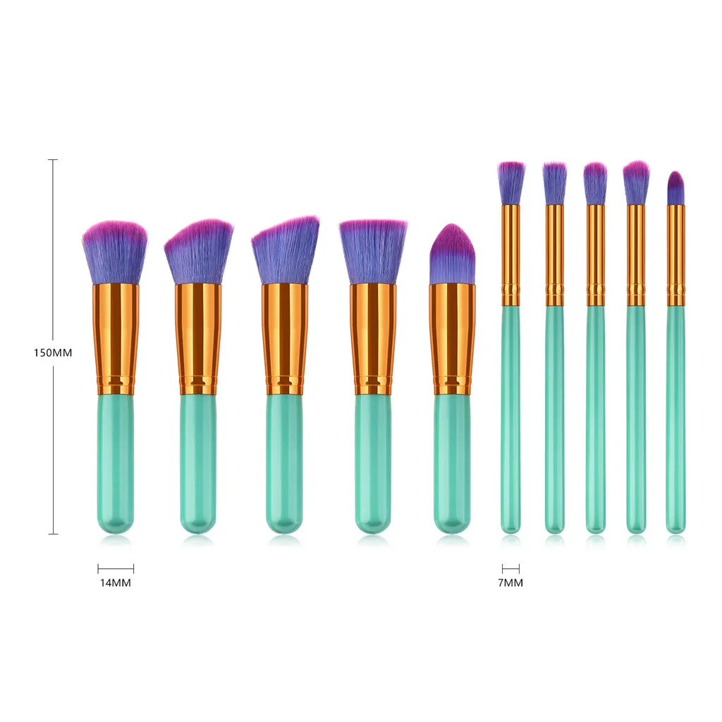 10 шт набор кистей для макияжа розовый деревянный косметический кисти для макияжа основа пудра, кисть для теней на веки кисти для макияжа L510