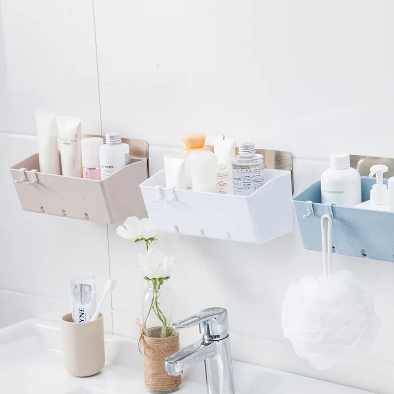 

Modern simple punch-free racks can drain the wall without a storage rack bathroom paste storage basket