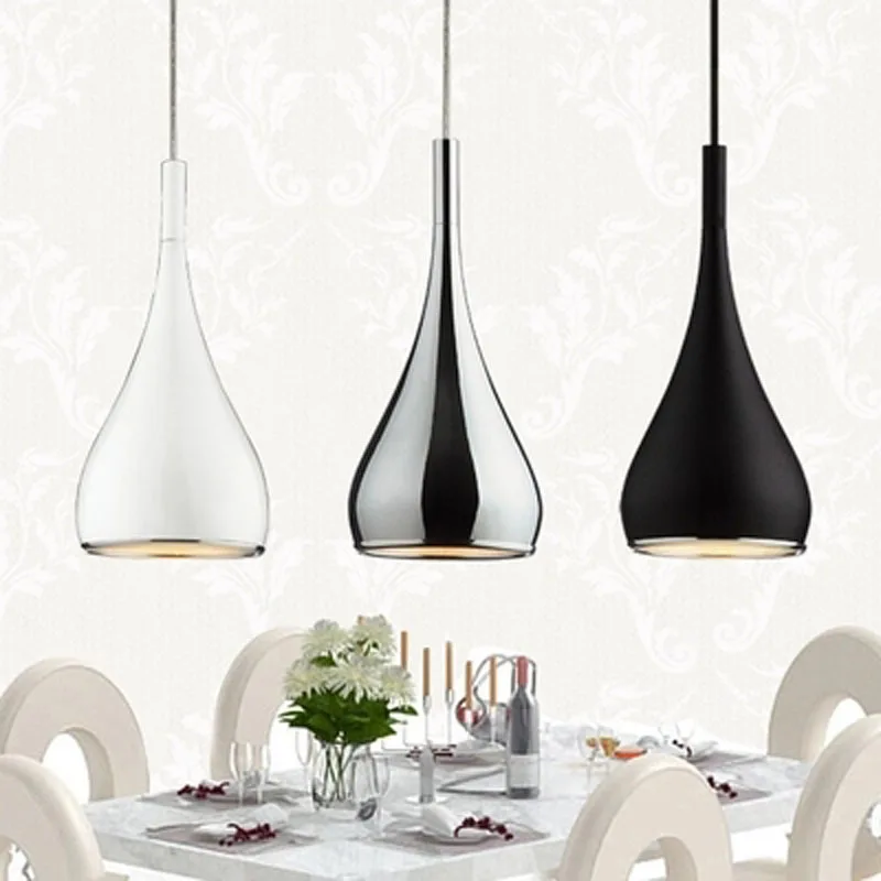 

Free ship American Style Pendant Lamp Dia16cm*H120cm Kitchen Pendant Light Aluminum/ Chrome 110-240V Three Colors Dinning Light