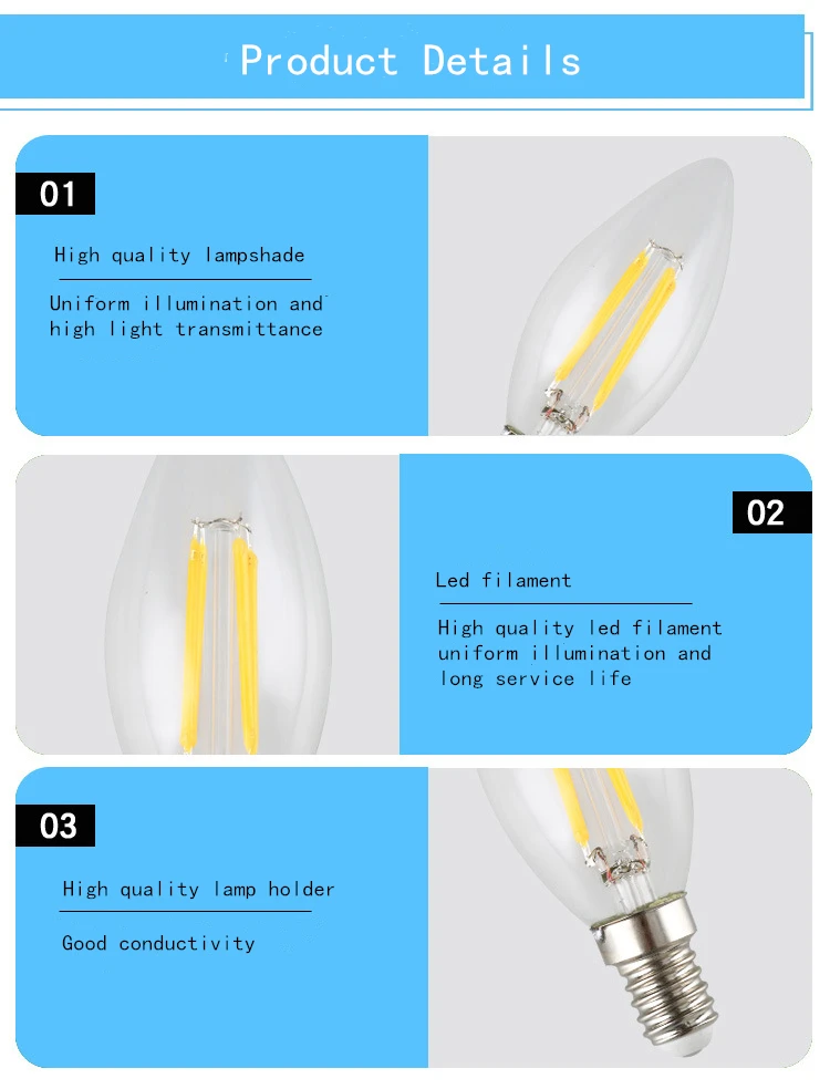 Светодиодная лампа накаливания лампа ретро Эдисона лампа накаливания с вольфрамовой нитью E14 белый свет теплый свет 4 Вт 6 Вт Свеча лампа