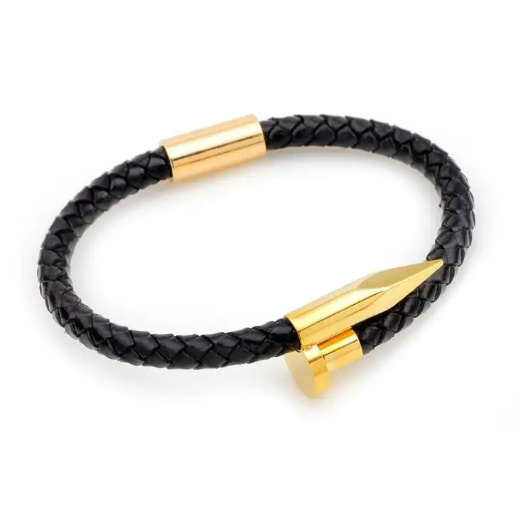 2018 Europe And America New Hot Trendy Men Bangles & Bangles Weave Pu