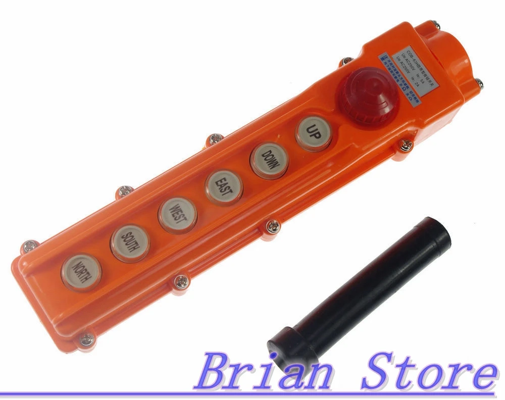 Hoist Crane Pendant Control Station Push Button Switch Emergency STOP