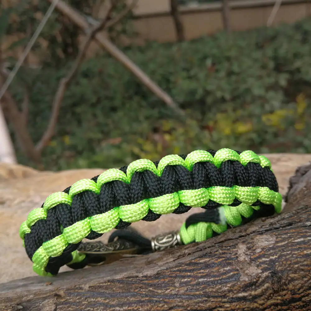 Paracord Bracelet Celtics Viking Runes Beads Axe Talisman Charm Braided Rope Bracelet Men Bangles Camo Green Beige Jewelry Gifts (7)