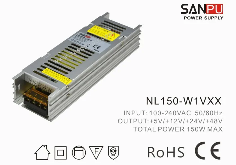 

SANPU SMPS LED Power Supply 150W 12V 12.5A AC DC 100-240V 12V Switching Transformer LED Driver 12V SMPS Indoor Use MINI Strip