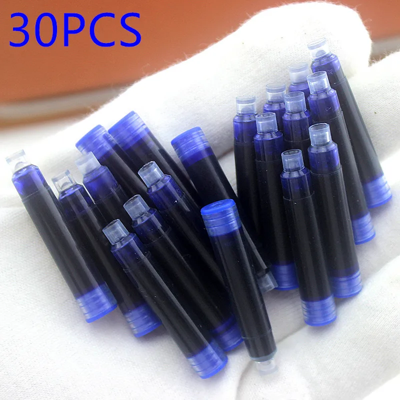 Wholesale high quality Disposable Blue and Black Fountain Pen Ink Cartridge Refills