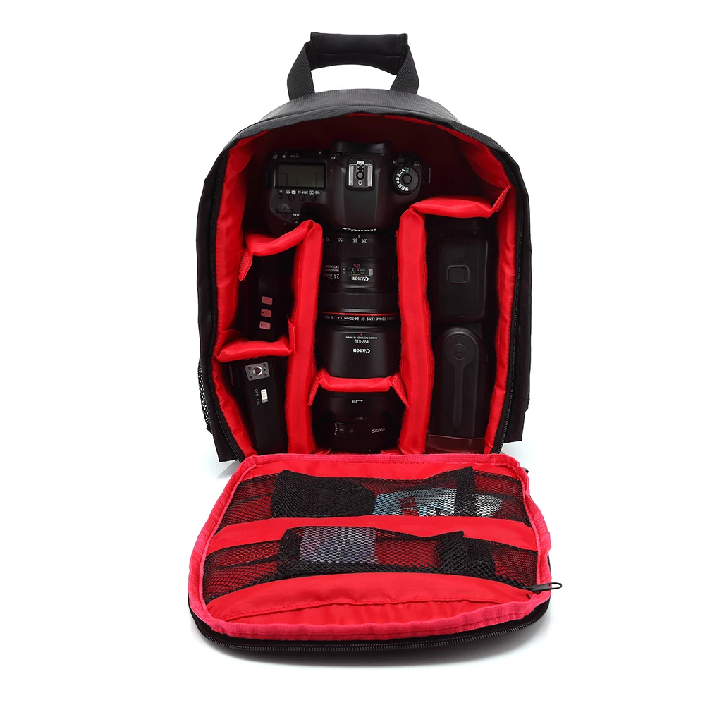 Многофункциональная камера рюкзак видео цифровая DSLR сумка Водонепроницаемый Открытый камера фото сумка чехол для Nikon/для Canon/DSLR - Цвет: Красный