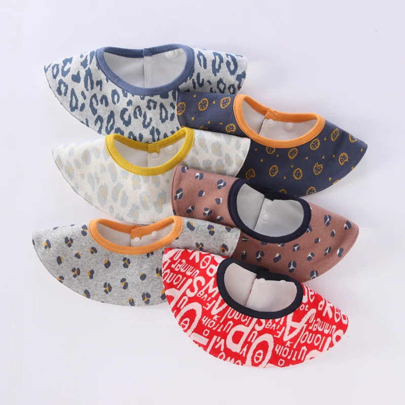 

Autumn Baby Circle Bib Cotton Baby Double-deck Saliva Piece Burp Cloth Newborn Bib double saliva towel newborn bibs