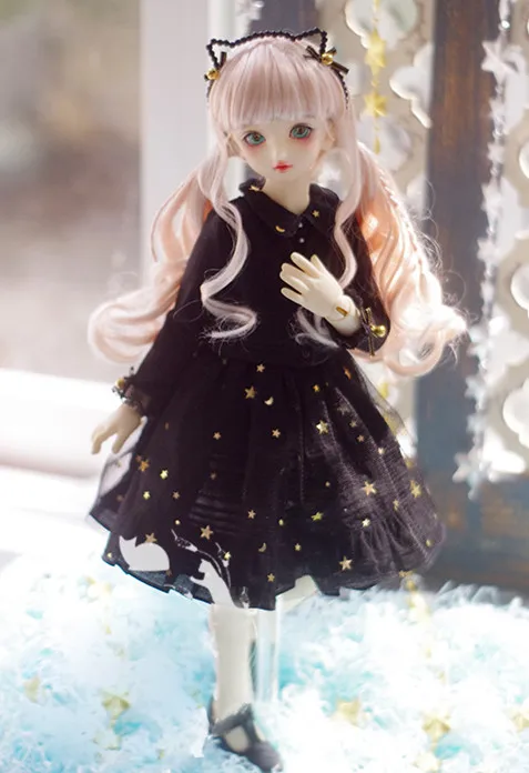 BJD одежда вязаное пальто платье костюм для 1/4 1/6 BJD YOSD MSD кукла аксессуары для кукольной одежды - Цвет: black