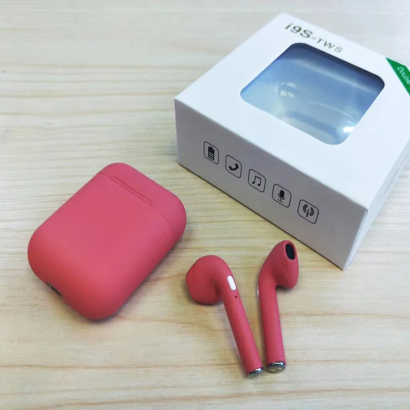 I9s TWS 5,0 Беспроводной Bluetooth гарнитура стерео наушники с зарядный чехол для всех компьютеров, наушники для смартфона всплывающих окон - Цвет: red(Pop-ups)