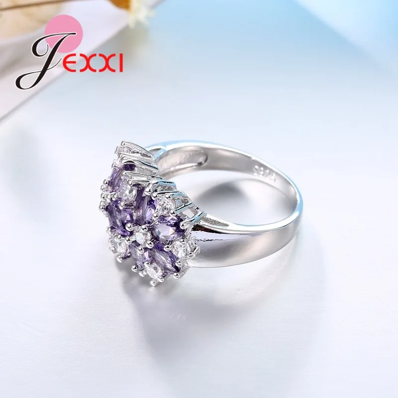 Очаровательные роскошные кольца с кубическим цирконием для женщин, Свадебные обручальные ювелирные изделия, Серебряное предложение, тонкое кольцо