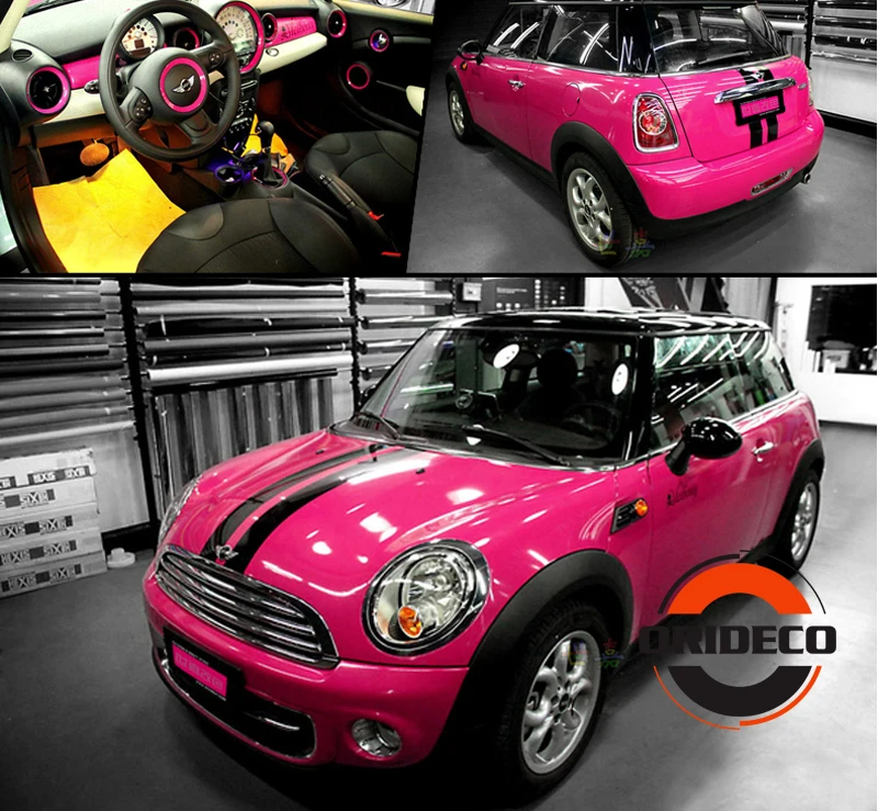 rose red highly glossy vinyl car wrapping 2