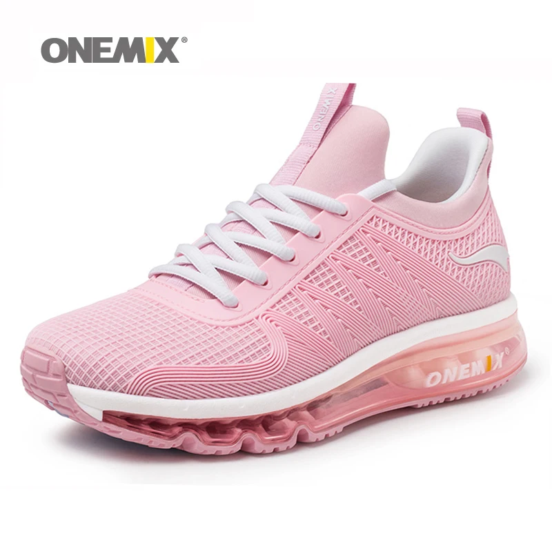 2018 Onemix النساء تشغيل أحذية رياضية وسادة هوائية امتصاص الصدمات لسيدة الرياضة تشغيل اللياقة البدنية الكبار المشي الوردي في الهواء الطلق الرياضة حذاء في الاحذية من الرياضة والترفيه على Store Unohama Club Store
