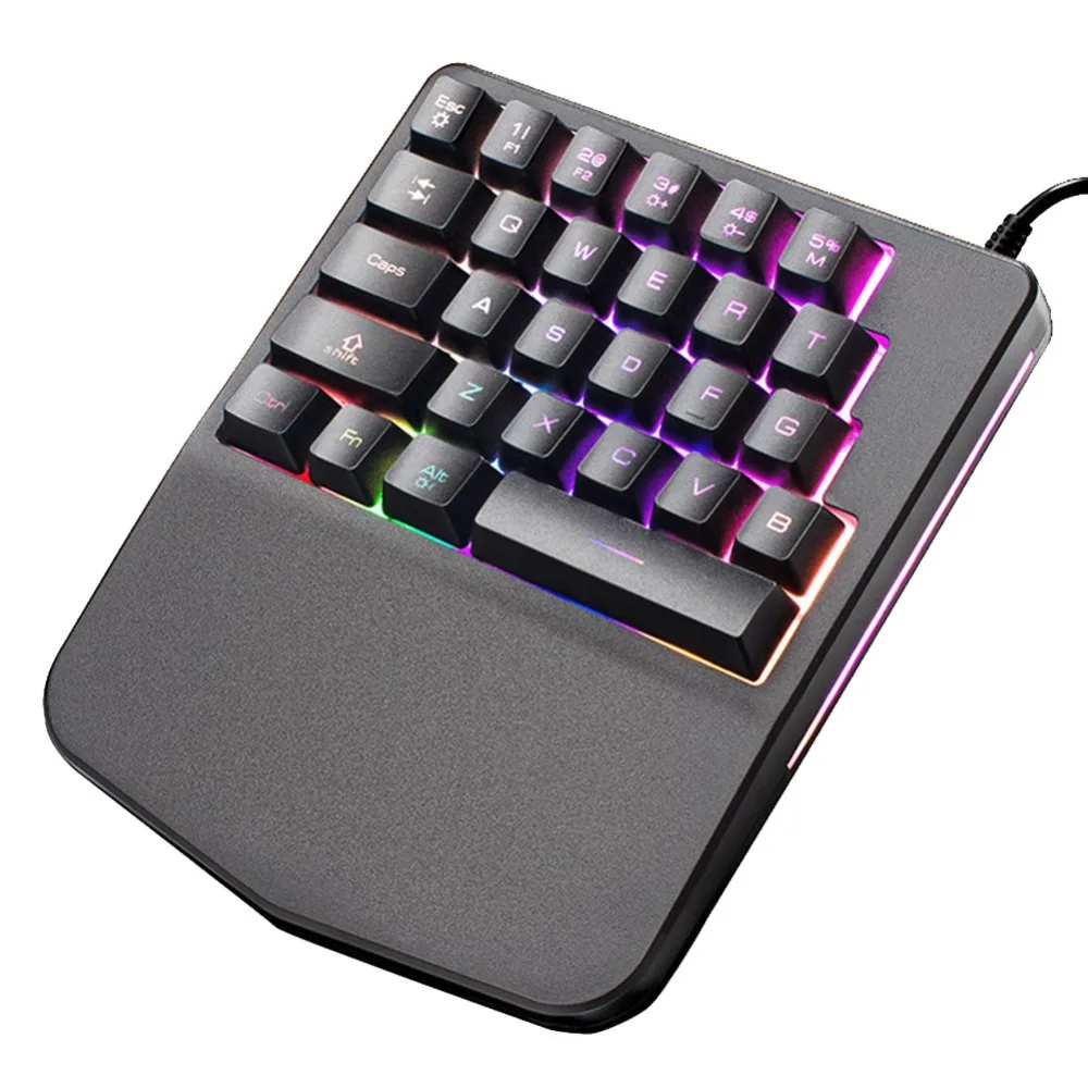 

Mini K11 Wired 28 Keys Single Hand Keyboard LED Backlit Usb Ergonomic Keypad for LOL CS go PUBG TKB One Handed Gaming Keyboard