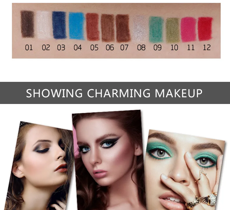 12ColorsSet Waterproof Eye Liner Pencil Brand New Professional Long Lasting Eyeliner Eye Shadow Makeup Beauty Pen Tools (14)