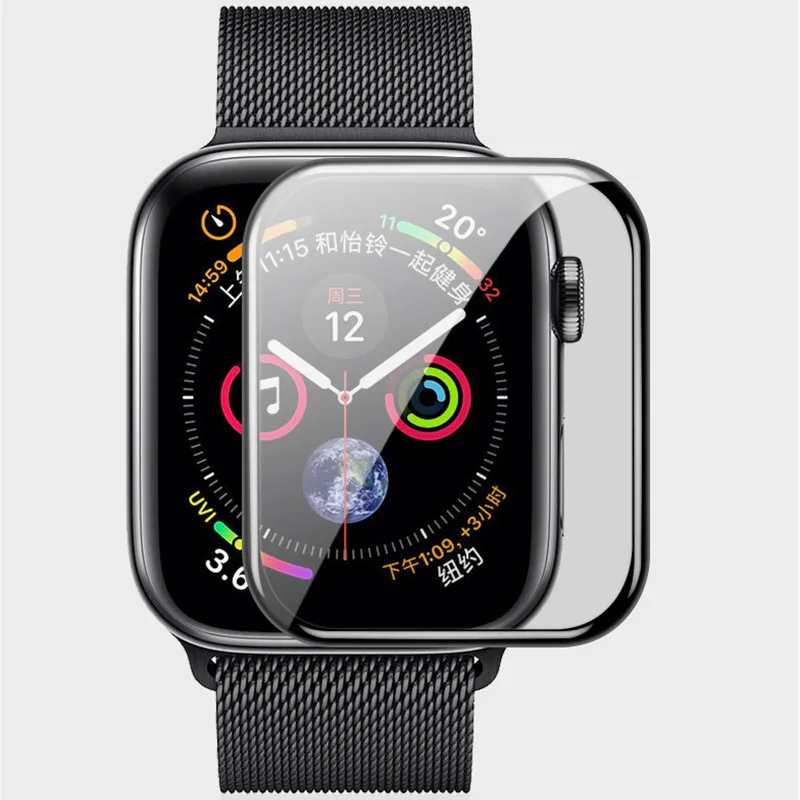 3D защитная пленка из закаленного стекла с закругленными краями для Apple Watch 3 2 1 38 мм 42 мм Защита экрана для iWatch 4 40 мм 44 мм полный клей