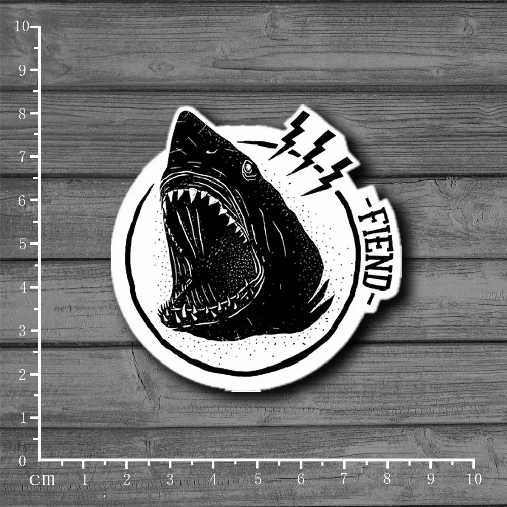 Передняя наклейка shark fiend JDM для фотографий скейтборда сноуборда мотоцикла