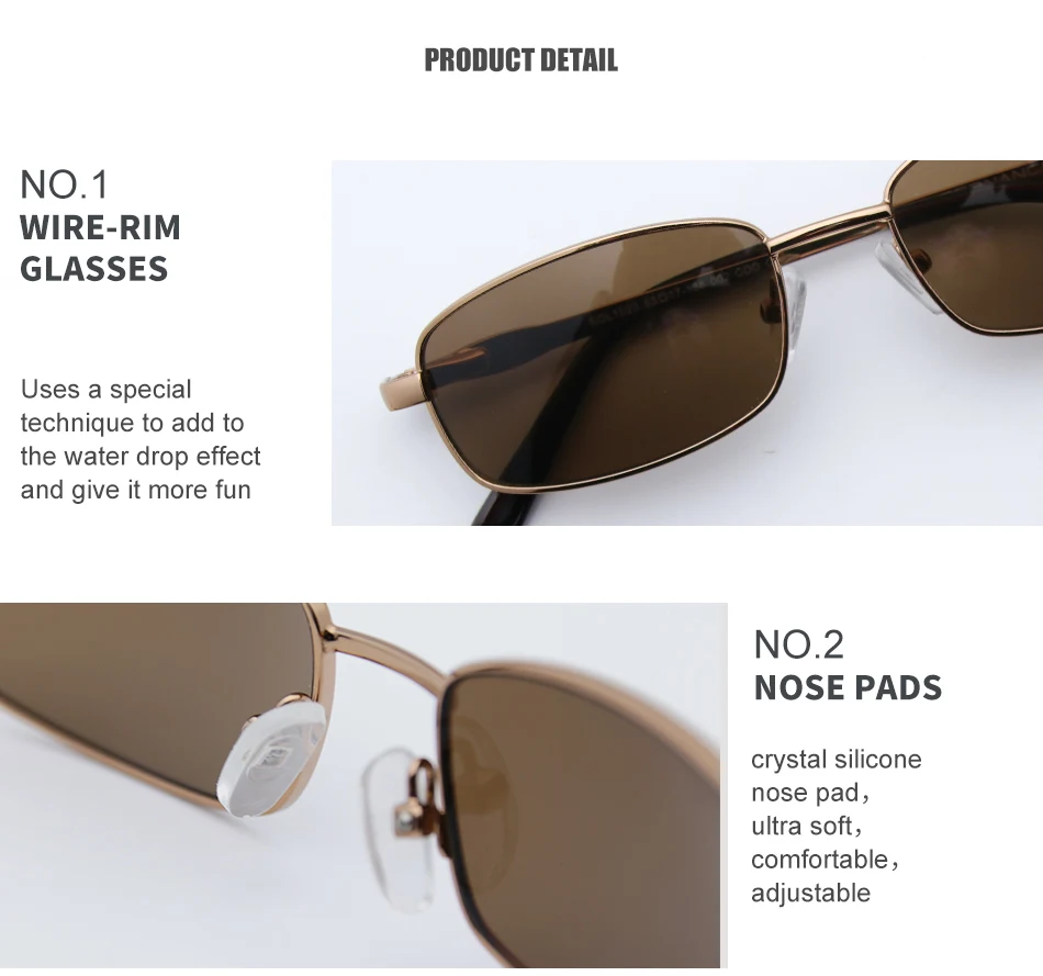 Винтажные маленькие прямоугольные солнцезащитные очки для женщин и мужчин, солнцезащитные очки в ретро-стиле, металлическая оправа, темно-коричневые линзы