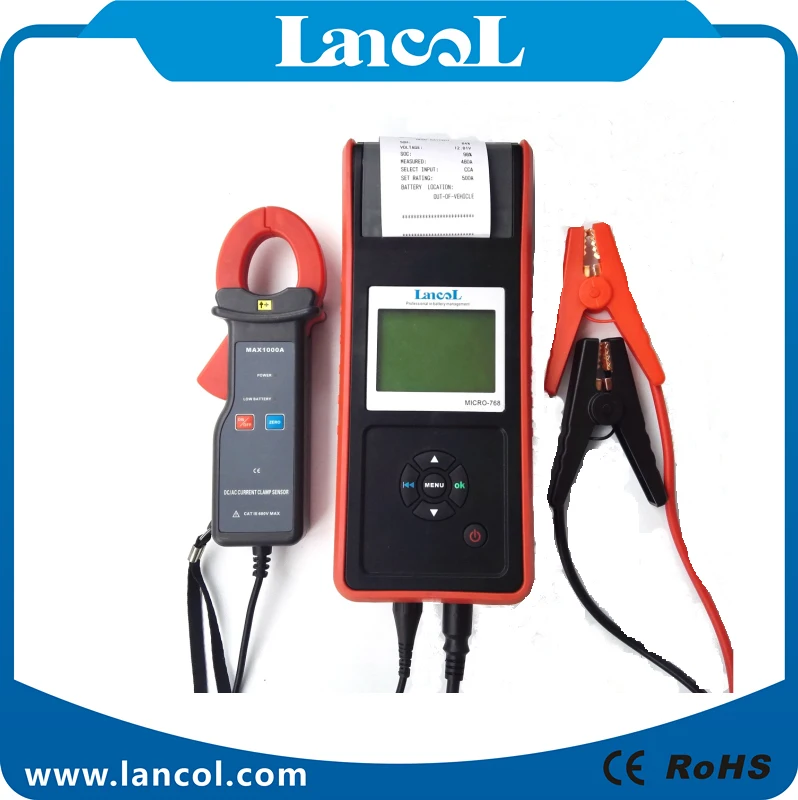 LANCOL анализатор тестер для батарей cca 12 В MICRO-768A Автомобильная батарея нагрузки счетчик внутреннего сопротивления с принтером