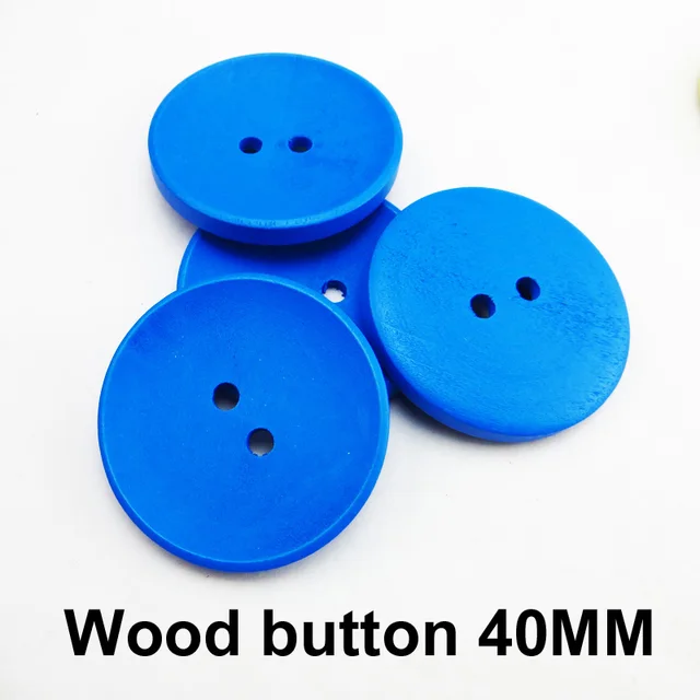 Color: yellow Maslin 15PCS sapphire wooden bowl buttons 40MM sewing clothes boots coat accessory garment decoration button MCB-755
