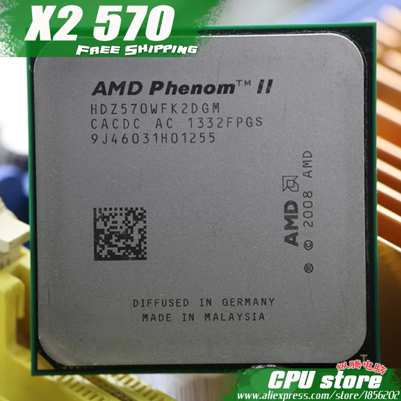

AMD Phenom II X2 570 CPU Processor Dual-Core (3.5Ghz/ 6M /80W / 2000GHz) Socket am3 am2+ free shipping 938 pin , sell 550 545