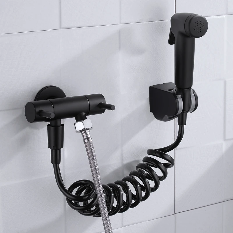High Quality Brass Bidet Spray Black Shower Sprayer Set Black Bidets