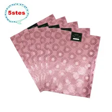 Экспресс-Транспорт повязка на голову в африканском стиле нигерийская Кружевная повязка на голову 5 компл./лот используется для вечерние свадебные BABY PINK SL-1554