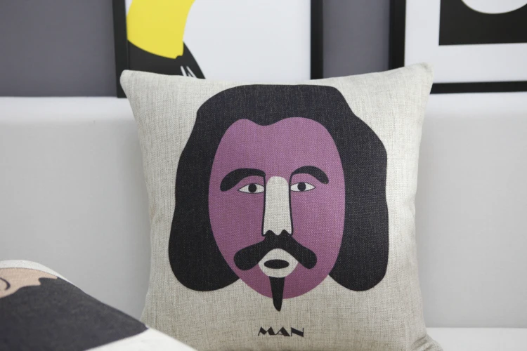 الشمال الإبداعية تصميم ملصق الشخبطة الزوجين وسادة ، الكتان وسادة سيارة مكتب ديكور المنزل سائد أريكة