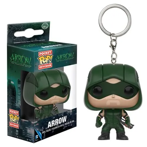 

Original Funko pop DC Comics Arrow Keychain Vinyl Action Figure Key Chain Collectible Model Toy with Original box
