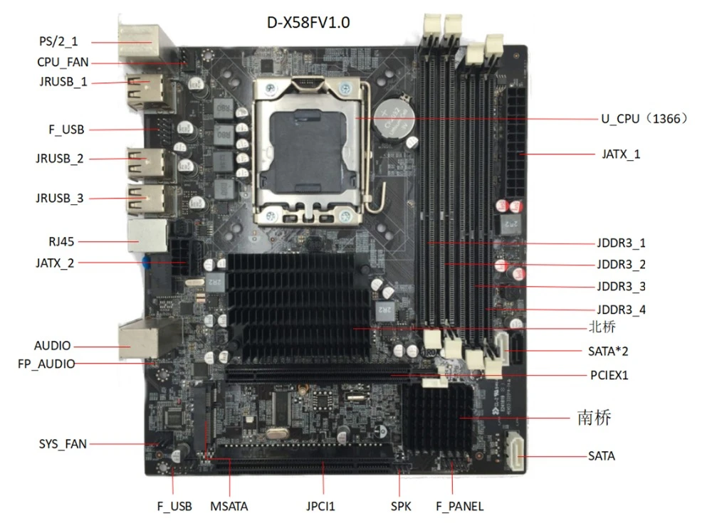 X58 настольная материнская плата LGA1366 DDR3 ECC 32g 4x8g L / E5520 5550 5570 650 I7 920 930 950 SATA2.0