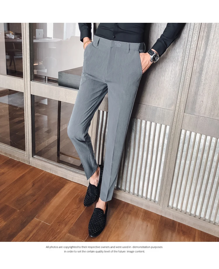 Платье Брюки Slim Fit Greyblack мужские деловые штаны деловые классические брюки мужские брюки офисные брюки мужские