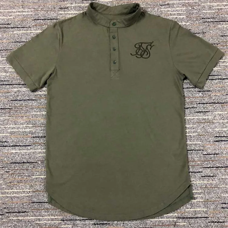 2018  summer men's cotton silk siksilk t-shirt Kanye West T-shirt short-sleeved hip hop T-shirt top men's Longline T-shirt with