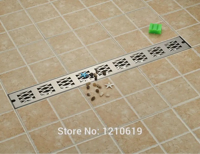 New Arrivel Euro Style 90 10cm Bathroom Shower Strainer Floor Drain Stainless Steel Brushed Rectangle Ground