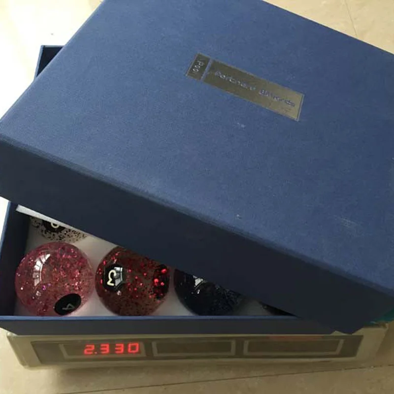 Original Taiwan 57.2mm Billiards Pool Balls Transparent with Glitter Balls Phenolic Resin balls Complete Set of Billiard balls