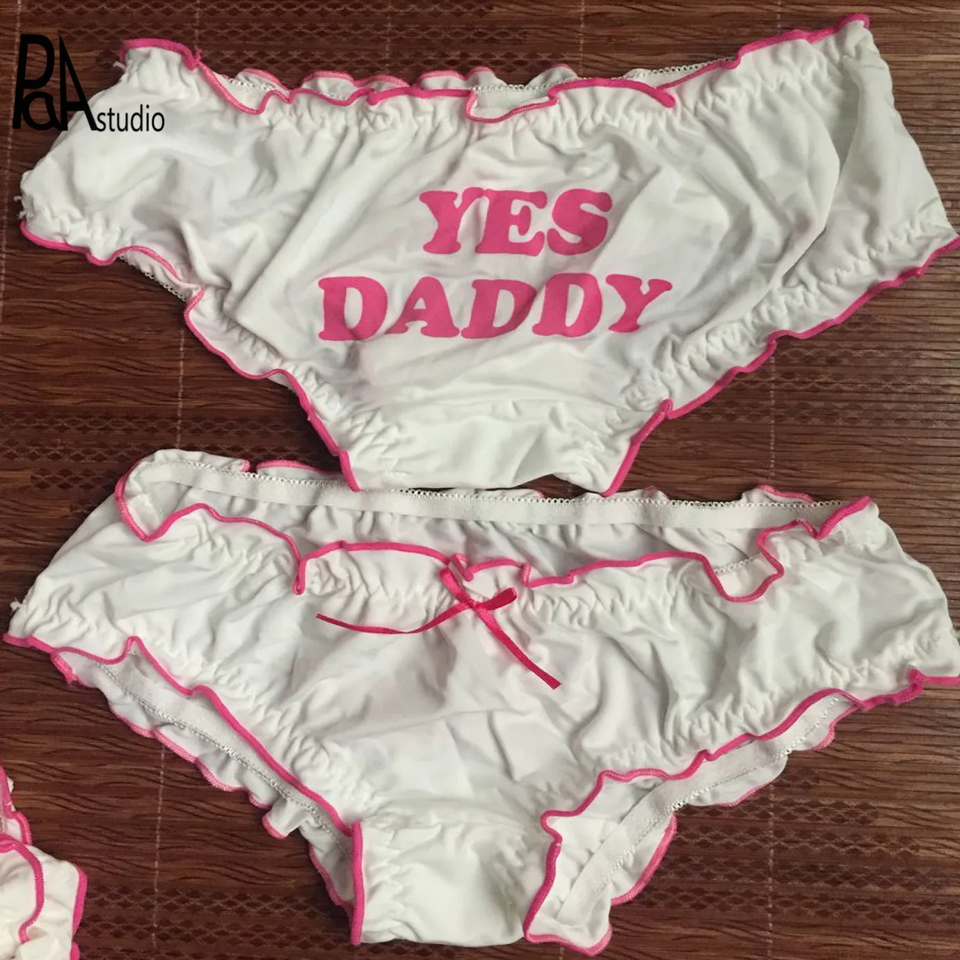 

daddy letter print Ruffle Ribbon Bow Sexy Japan Lolita korea Girl Night Sleepwear Kawaii Cosplay Good Stretchable Panties Briefs