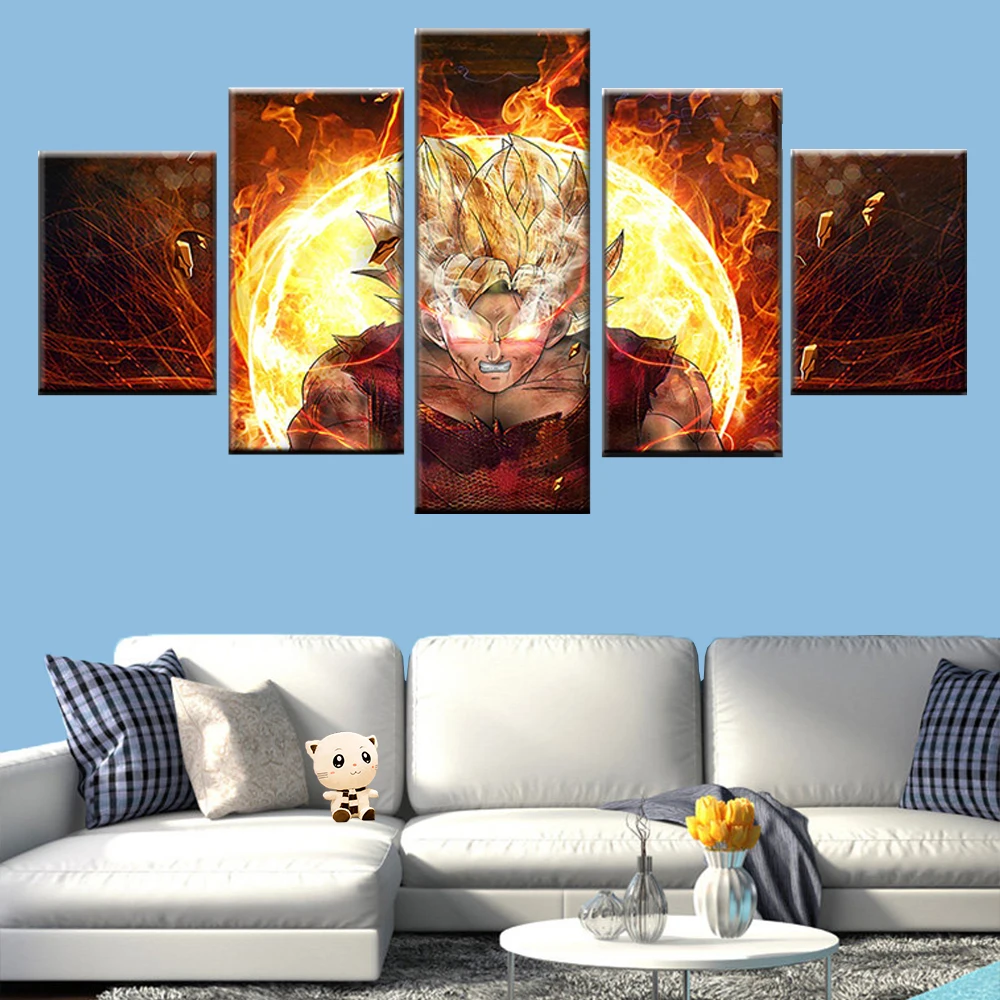 

Module Picture 5 Panel Dragon Ball Wukong Canvas Poster Wall Art Print Home Decor Living Room Modern Painting Artwork