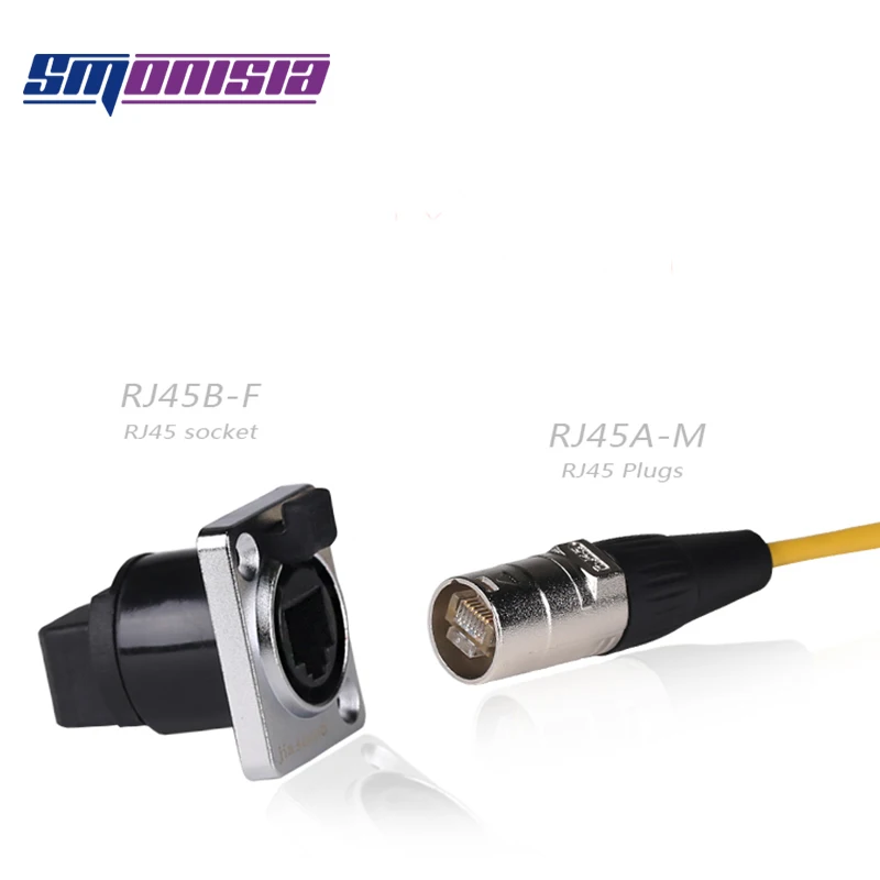 

Smonisia 5pcs RJ45 LED Waterproof Connector Aviation Plug Display Screen Signal Jack Network Interface RJ45 Socket