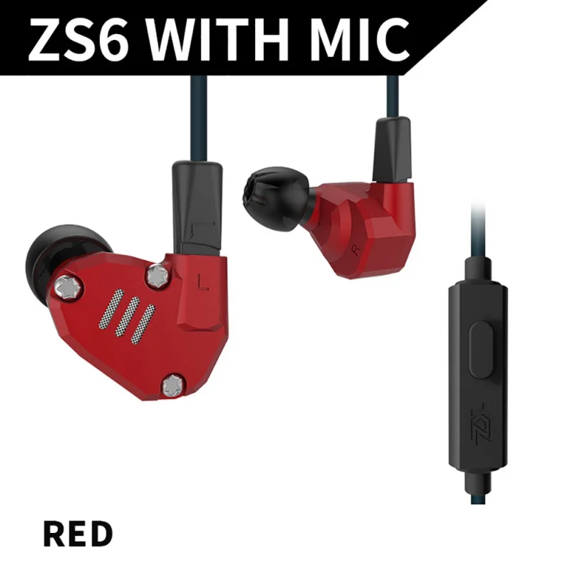 Плотным верхним ворсом KZ ZS6 2DD+ 2BA Гибридный в ухо наушники HIFI монитор DJ наушники для бега наушник KZ ZS5 Pro