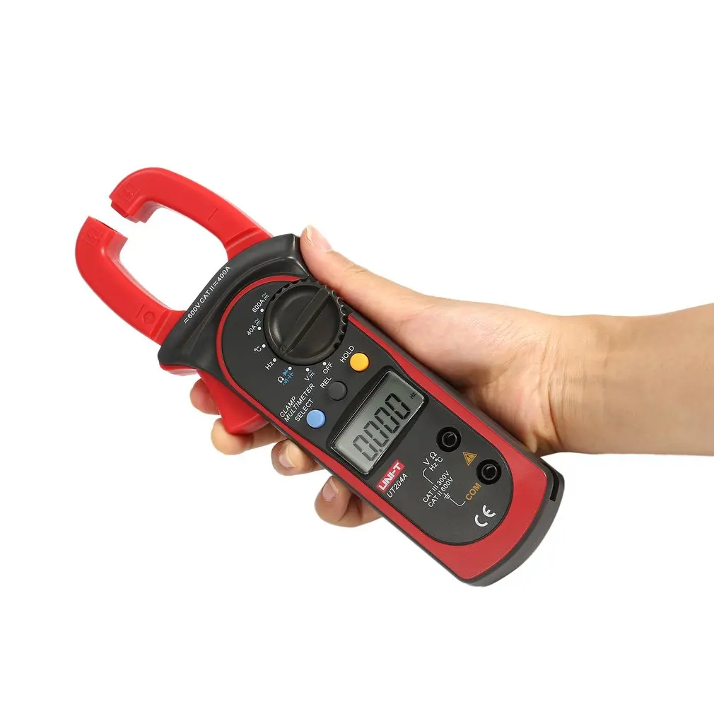 

UNI-T UT204A 4000 Counts Auto Range Digital Handheld Clamp Multimeter Volmeter with Auto Range DC/AC Voltage Current Temperature