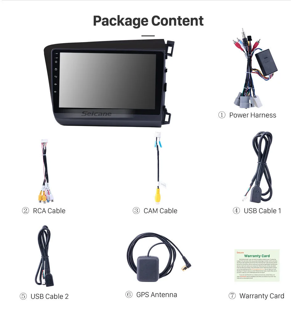 Perfect Seicane 2din Android 8.1 9 Inch Car Auto Radio For 2012 HONDA CIVIC Right Hand Driving GPS Navigation with WIFI Bluetooth USB 18