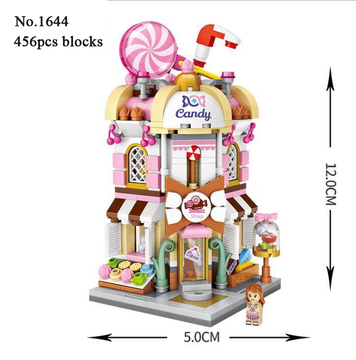 Mini Blocks City View Nut shop toy store game hall candy stores Models Building brick educational Toy for Children gifts Mini Blocks City View Nut shop toy store game hall candy stores Models Building brick educational Toy for Children gifts