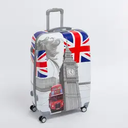 28 дюймов PC мужского и женского Hardside тележки для багажа на Универсальный колеса, флаг Великобритании, London tower, лондонский автобус