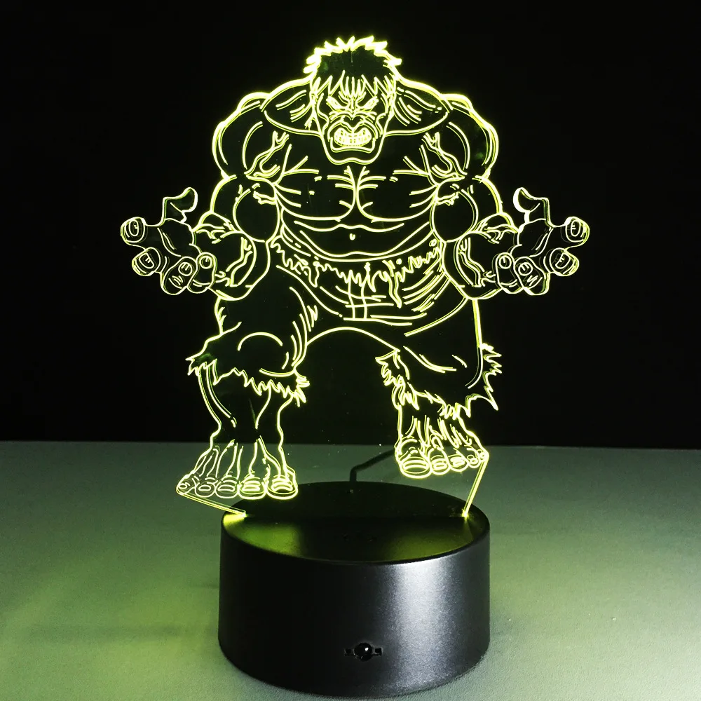 Avengers Hulk Mask 3D luz de la Noche de la Noche Milagro Serie l/ámpara de Pared Dormitorio Sala de Estar Sala de ni/ños L/ámpara de Pared 3D