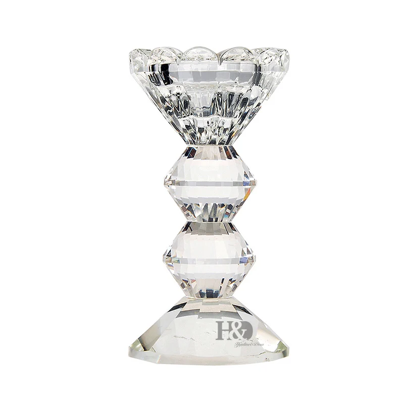 2016 New Engraved Crystal Clear Candle Holder Small Candle Holders Wedding Party Use 5.2 Inchin