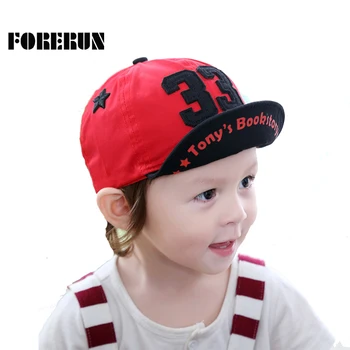 

FORERUN 2017 Baby Hats for Boys 33 Letter Star Embodied Cartoon Gorro Bebe Spring Summer Cotton Baseball Baby Caps