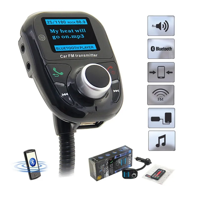 BT002 Bluetooth lcd автомобильный комплект mp3-плеер аудио FM передатчик радиостанция укв с усилителем типа вибратора SD MMC Универсальный беспроводной Bluetooth музыкальный плеер