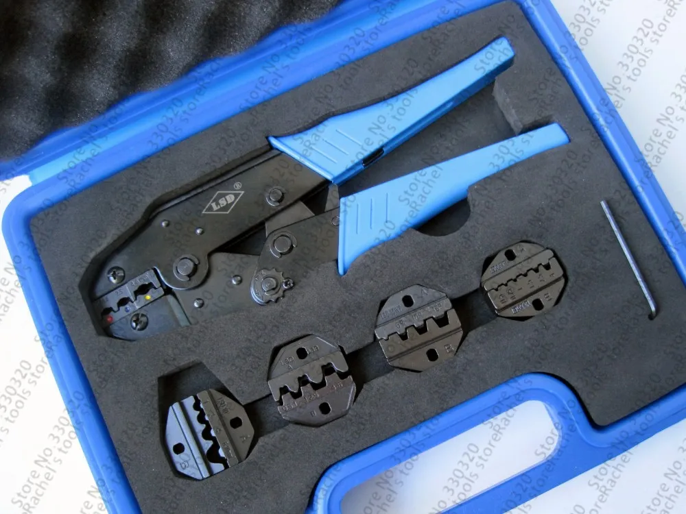 Набор обжимных инструментов с 4 сменными штампами LS03C-5D3, набор обжимных инструментов