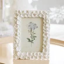 Европейская рамка из смолы для картины белый цветок рамка для картины Прямоугольная Фоторамка Подарочная отделка для дома для гостиной Свадебная фоторамка