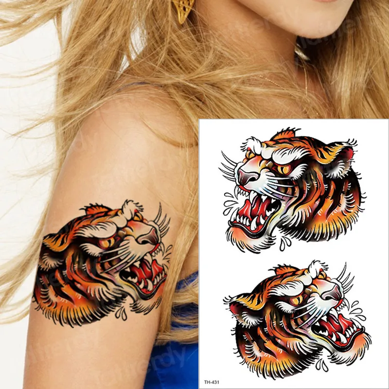 

temporary tiger tattoo animals water tatoo lion wolf tiger head tattoos cat body art tattoo arm sleeves tatto women men tatoo