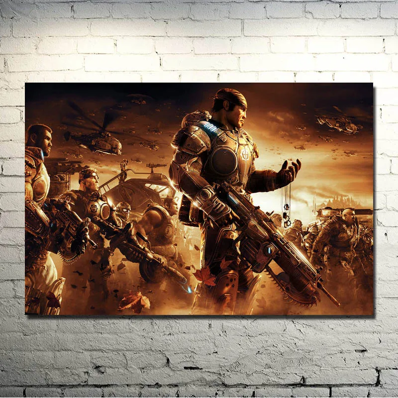 

Gears of War 3 4 Art Silk Poster Print 13x20 24x36 inches Hot Military Shooting Game Pictures For Living Room Decor 012