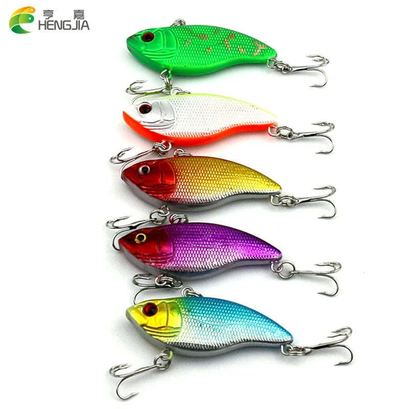 

HENGJIA 6pcs 5.5CM 9.1G Plastic VIB Fishing lure isca artificial Hard Bait Ice Fishing Tackle winter fishing Wobbler pesca peche